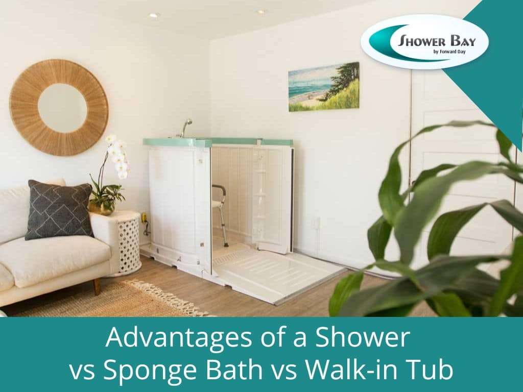 Advantages of a shower vs sponge bath vs walk-in tub