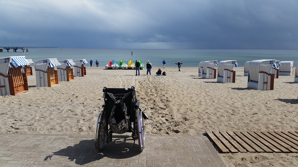 Wheelchair on a beach